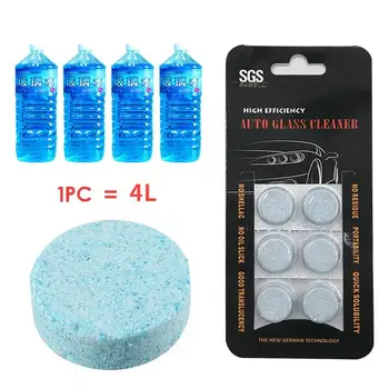 

6Pcs Blauwe Auto Window Cleaning Wassen Super Geconcentreerd Ruitenwisser Tablet Bruisende Tablet Stain Remover Car Cleaning Det