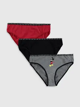 

Mickey Mouse Printed Cotton Panties 3'lü