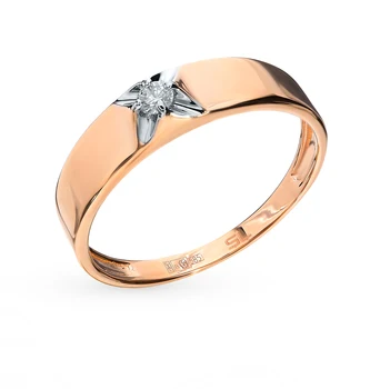 

Gold ring with diamonds sunlight sample 585