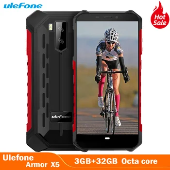 

Ulefone Armor X5 Rugged Smartphone IP68 Waterproof Android 9.0 Octa-core NFC 3GB+32GB 5000mAh Cell Phone 4G LTE Mobile Phone