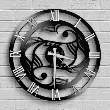 

Personalized Pisces Sign Design Wooden Wall Clock-Model A1