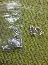 Pendientes de cobre con ganchos con Clips para las orejas, Base de ajuste de cabujones en blanco, componentes para joyería artesanal, 10 Uds.