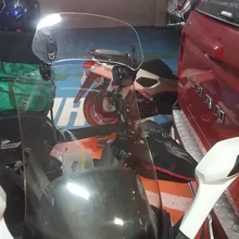 Extensión de parabrisas transparente para motocicleta, alerón de pantalla de viento, Deflector de flujo de aire ajustable, para Triumph Aprilia Honda