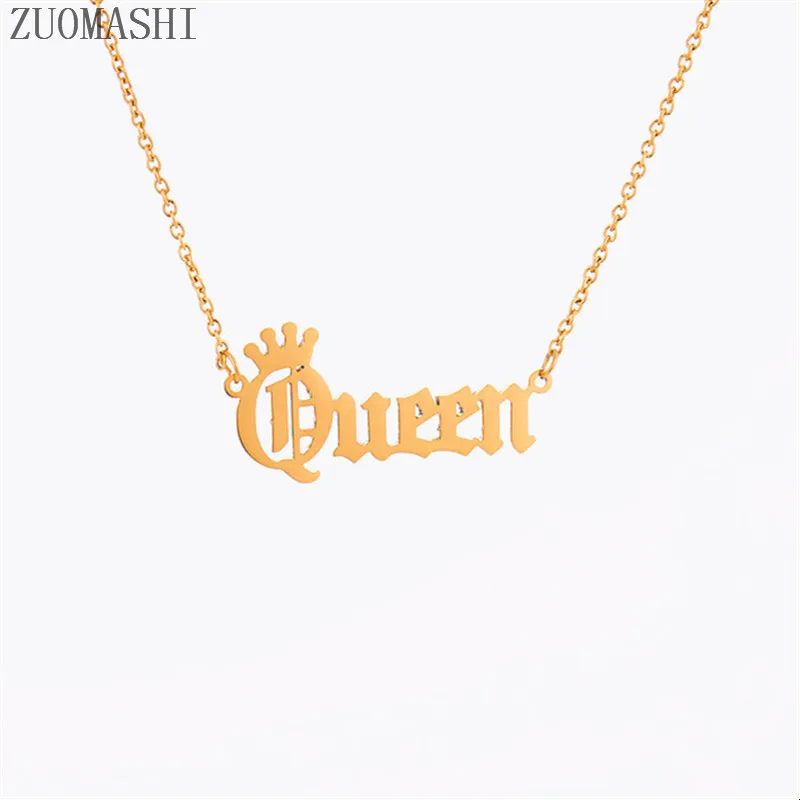 Новый кулон в виде королевы ожерелье золотого цвета королевская цепь корона