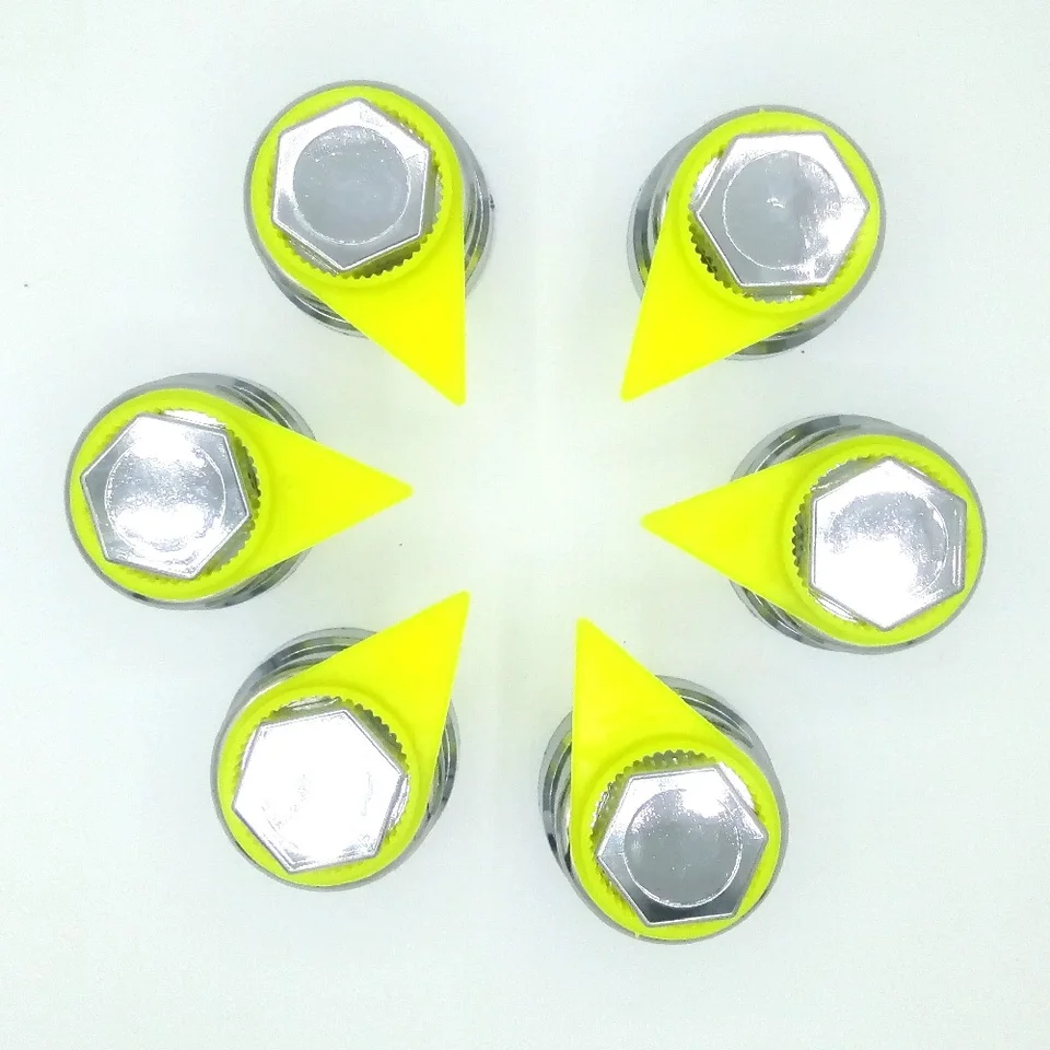 MVP 10 Pack Fluorescent Yellow Loose Wheel Lug Check Indicator for 21mm Nuts