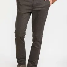 Дефакто мужские брюки бизнес прямые длинные брюки средняя талия сплошной цвет мужские брюки с Pockets-J1059AZ18WN