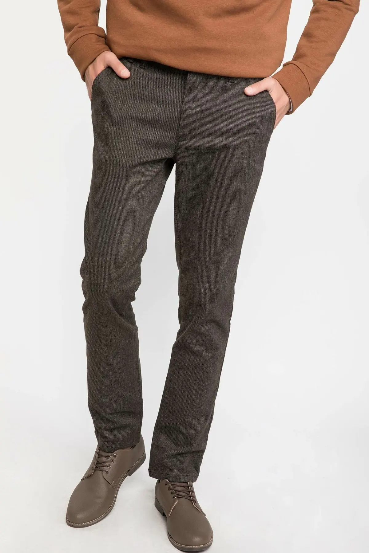 

DeFacto Man Trousers Business Straight Long Pants Mid-waist Solid Color Men's Bottoms with Pockets-J1059AZ18WN