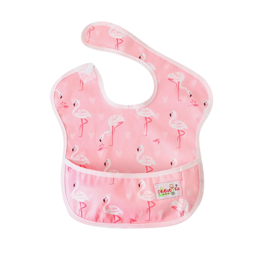 1 Baby Stuff Waterproof Cute Baby Feeding Bib Washable Baby Apron Reusable Baby Clothes New Born With Pocket 6 to 24 months 4