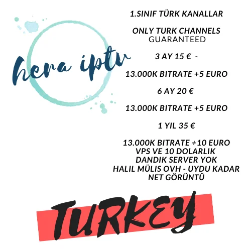 Сервер iptv hera Turk 12 ay-yerli ve milli sermaye - Цвет: 444