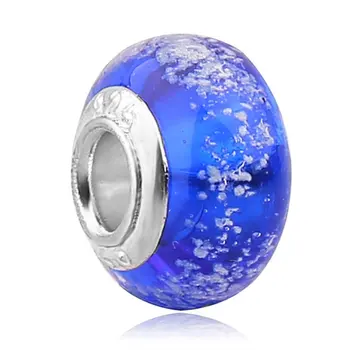 

Angemiel Dark Blue Snowflake Murano Charm