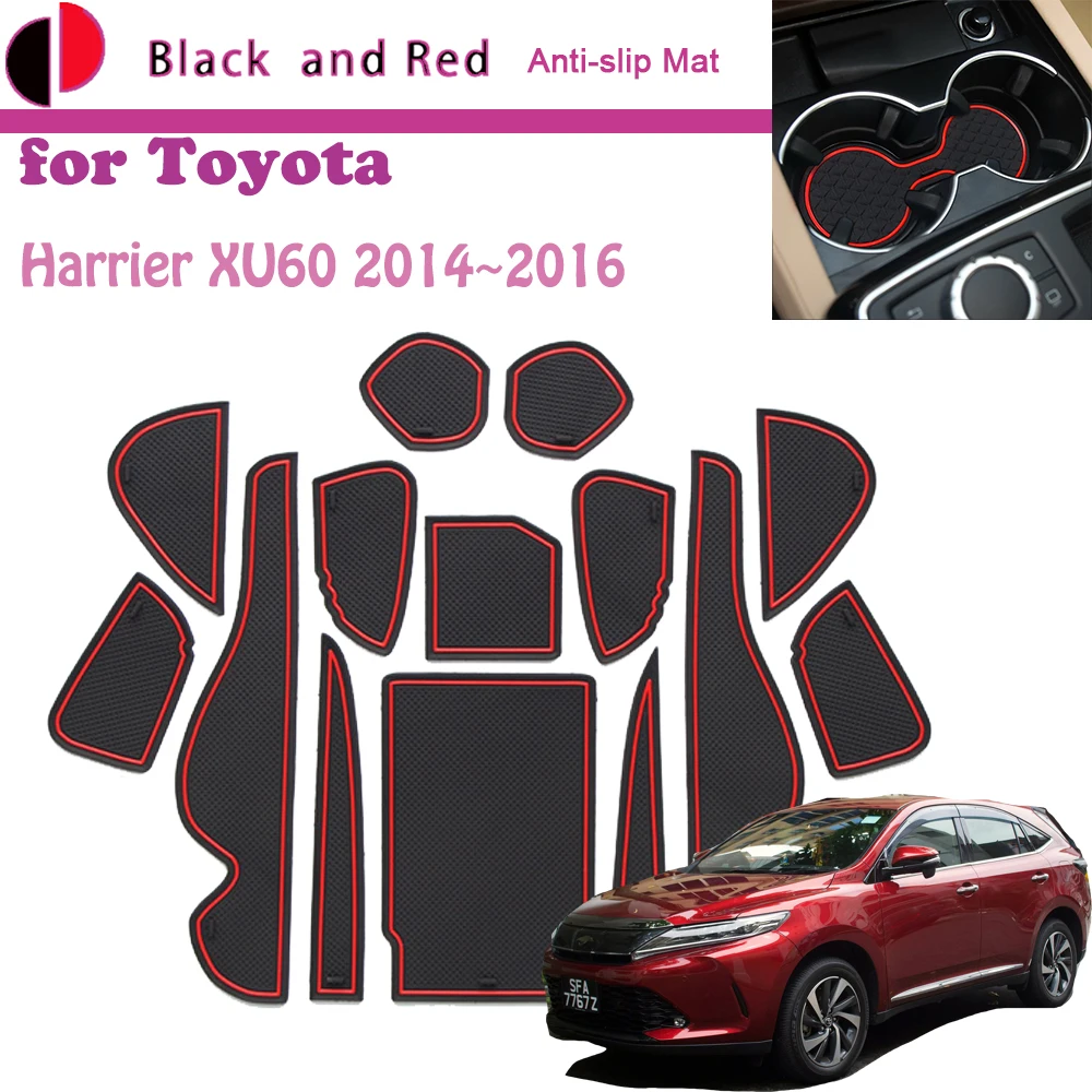 

Rubber Door Groove Mat for Toyota Harrier XU60 2014 2015 2016 Cup Holder Cushion Gate Slot Coaster Dust-proof Sticker Pad Auto