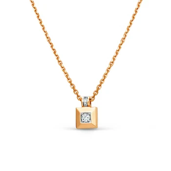 شراءعقد ذهب 585 مرصع بالأحجار: Diamond. Women عقد رقبة, مجوهرات الأزياء, أنثى.