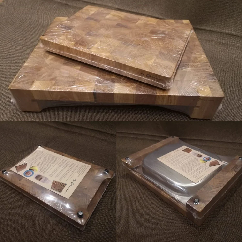 Набор из 2 досок(комплект) Разделочная доска торцевая и с гастроёмкостью