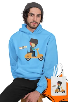 

Angemiel Wear İ Love Scooter Blue Men 'S Hooded Sweatshirt Bags Kombin