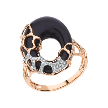 

Gold ring with onyx and diamonds sunlight sample 585