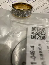 Anillo de acero inoxidable con diamantes de imitación para mujer, sortija de cristal transparente de alta calidad, 5 filas, sin alergia, 1 unidad