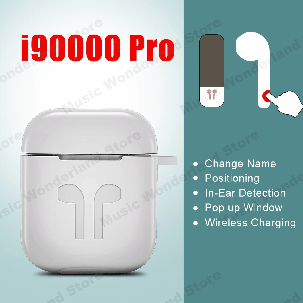 

i90000 Pro TWS Sliding Volume Control Bluetooth Earphones Wireless Earphone Change Name Positioning PK i500 i9000 i90000 Max TWS