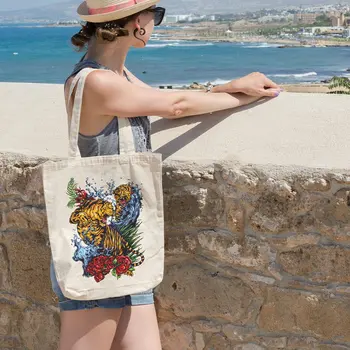

Angemiel Bag Leopard Rose Grass Shopping Beach Tote Bag