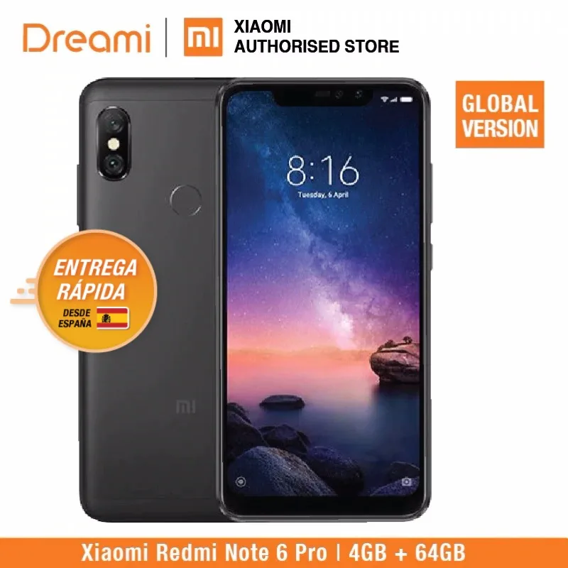 Дешево Xiaomi Redmi Note 6 Pro 64 Гб rom 4 ГБ ОЗУ ( новый и запечатанный)