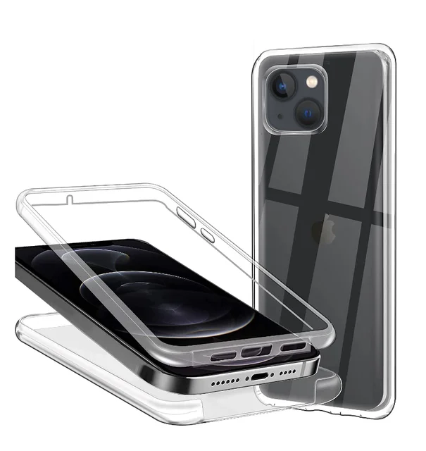 Funda doble para Iphone 11 NEGRA - Silicona delantera-trasera.