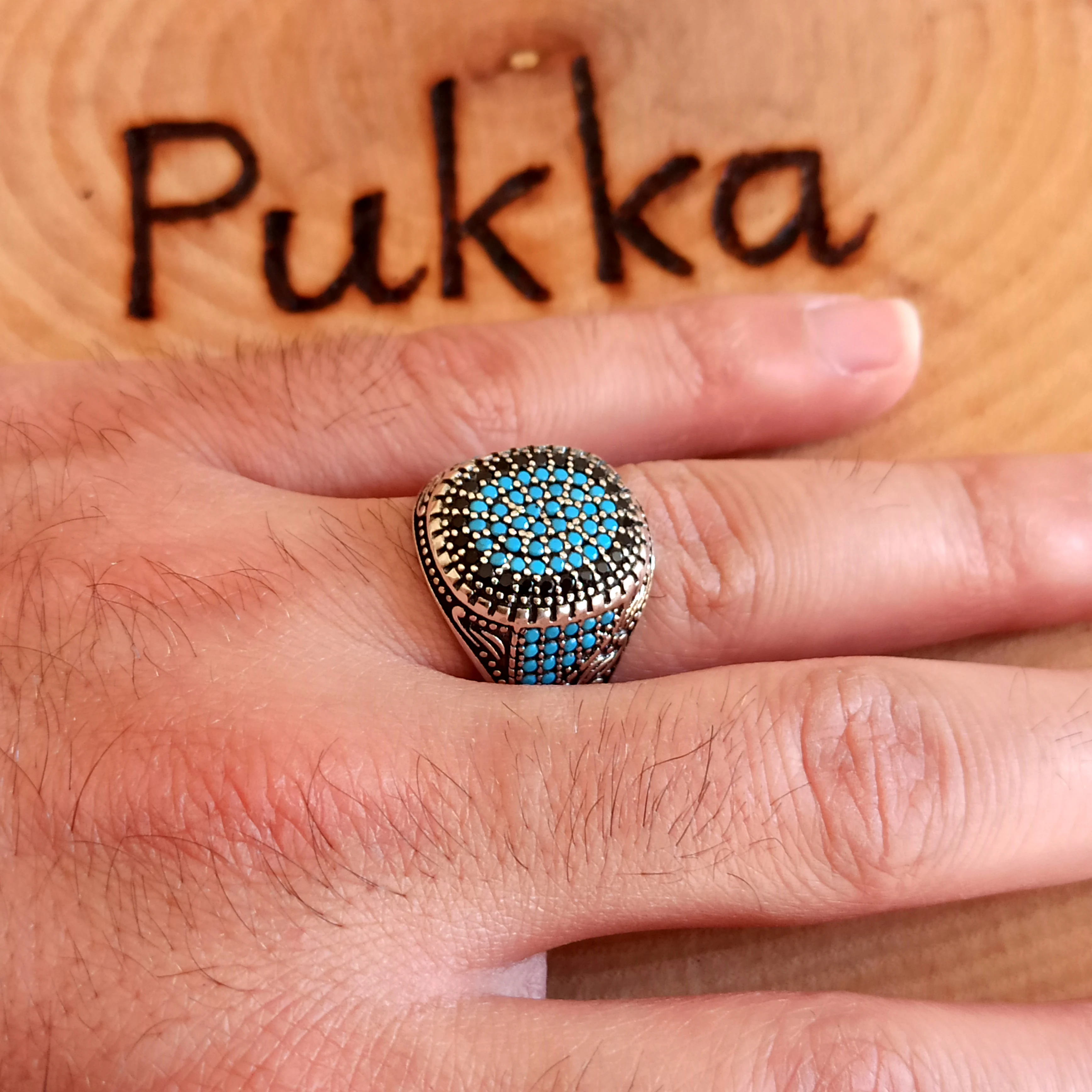 Turquoise Feroza Exclusive Design Men Ring | Boutique Ottoman Exclusive