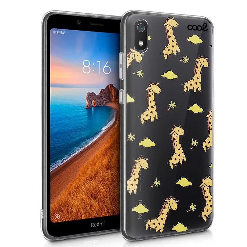 Чехол Xiaomi Redmi 7A прозрачные жирафы
