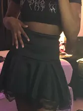 Mini Skirts Outfits Lace A-Line Pleated Patchwork Streetwear Goth-Dark Black High-Waist