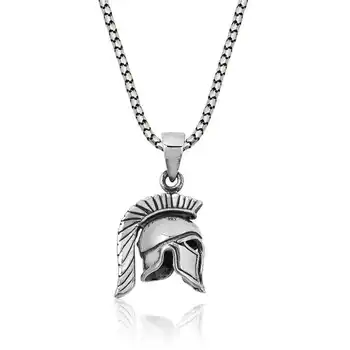 

KUTAYDAN 925 Sterling Silver Knight Templar Helmet Necklace