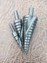3 unids/set 4-32MM HSS cobalto paso Broca escalonada de nitrógeno de alta velocidad de acero en espiral por Cono de Metal vástago triangular agujero