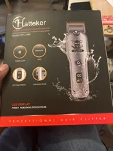 HATTEKER-cortadora de pelo para hombre, cortador de barba profesional, inalámbrico, recargable, Kit de barbería, gran potencia