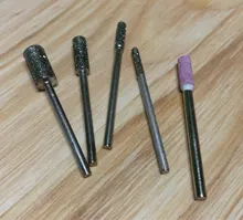 DRELD 8 unids/set de diamante de corte de cabeza puntas montados poco 2,35mm vástago de piedra de Jade tallado pulido para Dremel herramienta rotativa