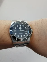 San Martin -Reloj de cuarzo con cristal de zafiro, pulsera de reloj mecánico, automático, con esfera de cerámica y con fecha