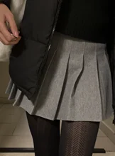 Skirt Knee-Length High-Waist Fall/winter Women's A-Line Above Folded New
