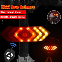Luci per bici indicatori di direzione indicatori di direzione a Led casco ricaricabile USB posteriore telecomando senza fili/controllo della gravità luci posteriori per biciclette