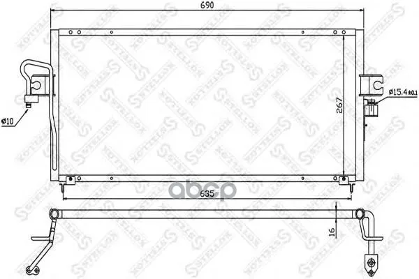 10-45323-Sx_радиатор Кондиционера! Nissan Almera All N15 96 Stellox 1045323sx Stellox арт. 1045323SX