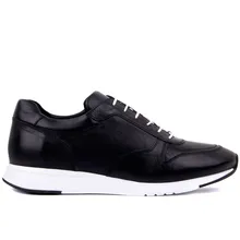 Sail-Lakers/черные кожаные мужские кроссовки на шнуровке; повседневная спортивная обувь; Tenis Masculino