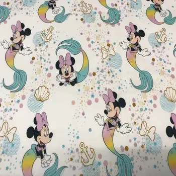 

Disney minnie mermaid 100% popeilna fabric Cotton
