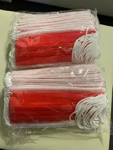 Mascarilla desechable no tejida de 3 capas para adultos, máscara facial transpirable con elásticos, 5 a 600 Uds., color negro y rosa, envío rápido