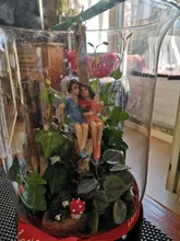 Couple Figurines Scene-Decoration Craft Swing Flower-Fairy Landscape-Pendant-Resin Romantic