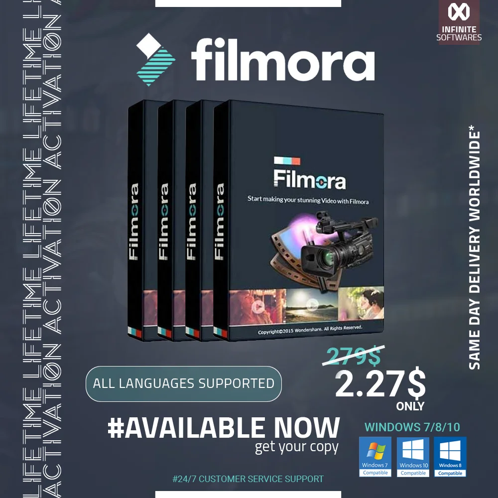 Liquidación ℠ Filmora-Editor de vídeo, licencia 2020®Para la Vida gBQLxDnEVlK