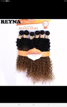 Weaving Hair-Bundles Synthetic-Hair-Extensions Afro Curly Women Golden Kinky for Black