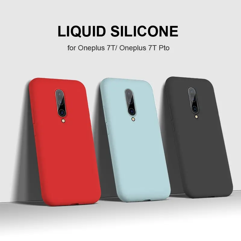 Чехол для Oneplus 7 T, 7 Pro, 6, 6 T, 5 T, чехол,, жидкий силикон, детская кожа, на ощупь, мягкое покрытие из микрофибры, для Oneplus 7T Pro