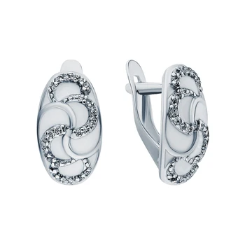 

Silver earrings with enamel and cubic zirconium sunlight sample 925