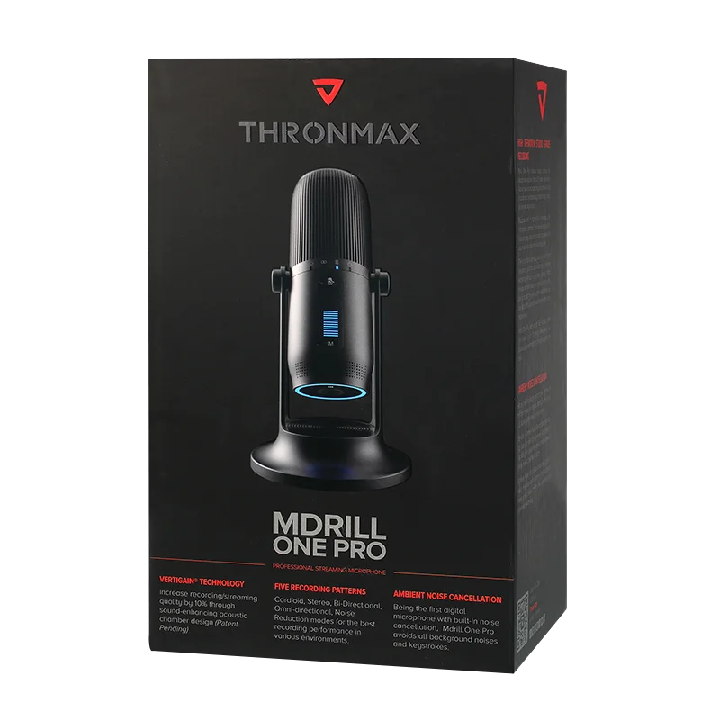 Компьютерный студийный конденсаторный игровой микрофон Thronmax MDrill One Pro(черный