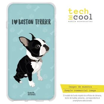 

FunnyTech®Stand case for Motorola Moto Silicone E5 L pets people I love Boston terrier fund Blue
