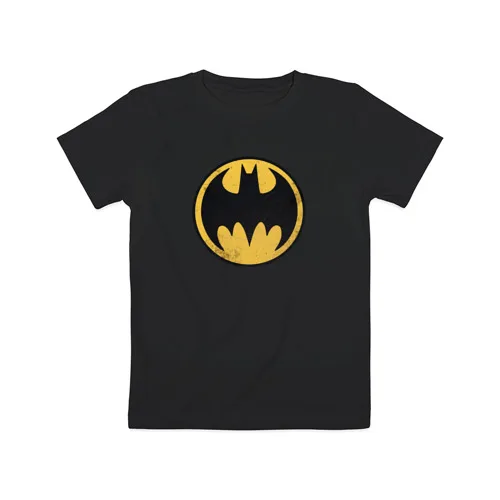 Черный Детская футболка «Batman sign» для мальчиков и дёвочек, Легкая футболка из мультфильма с рисунком - Цвет: Черный