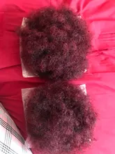 Alileader-moño de pelo rizado, extensiones de cabello sintético con pinza, coleta corta, coleta Afro esponjosa, moño para el cabello
