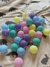 Garland-Lights String Fairy-Lights-Decoration Cotton-Ball Xmas Wedding-Party Holiday