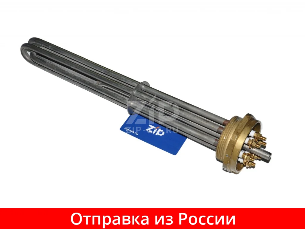 ТЭН водонагревателя RDT 7 5 кВт (2500 Вт*3) трубная резьба на фланце G 2" (59 мм) длина 370