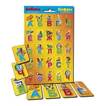 

Cards teaching on magnets "ABC and numbers" (Blue Mini) red cat am-7260